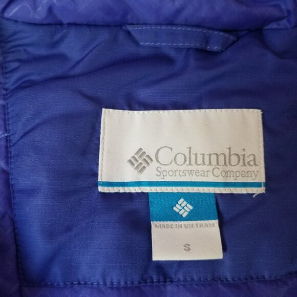 Columbia Y2K Ladies Hooded Jacket size S Omni-Shield Dark And Bright Blue - Picture 3 of 9
